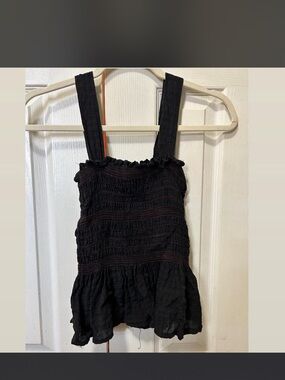Cotton Candy Black Tank Top with Red Stitching